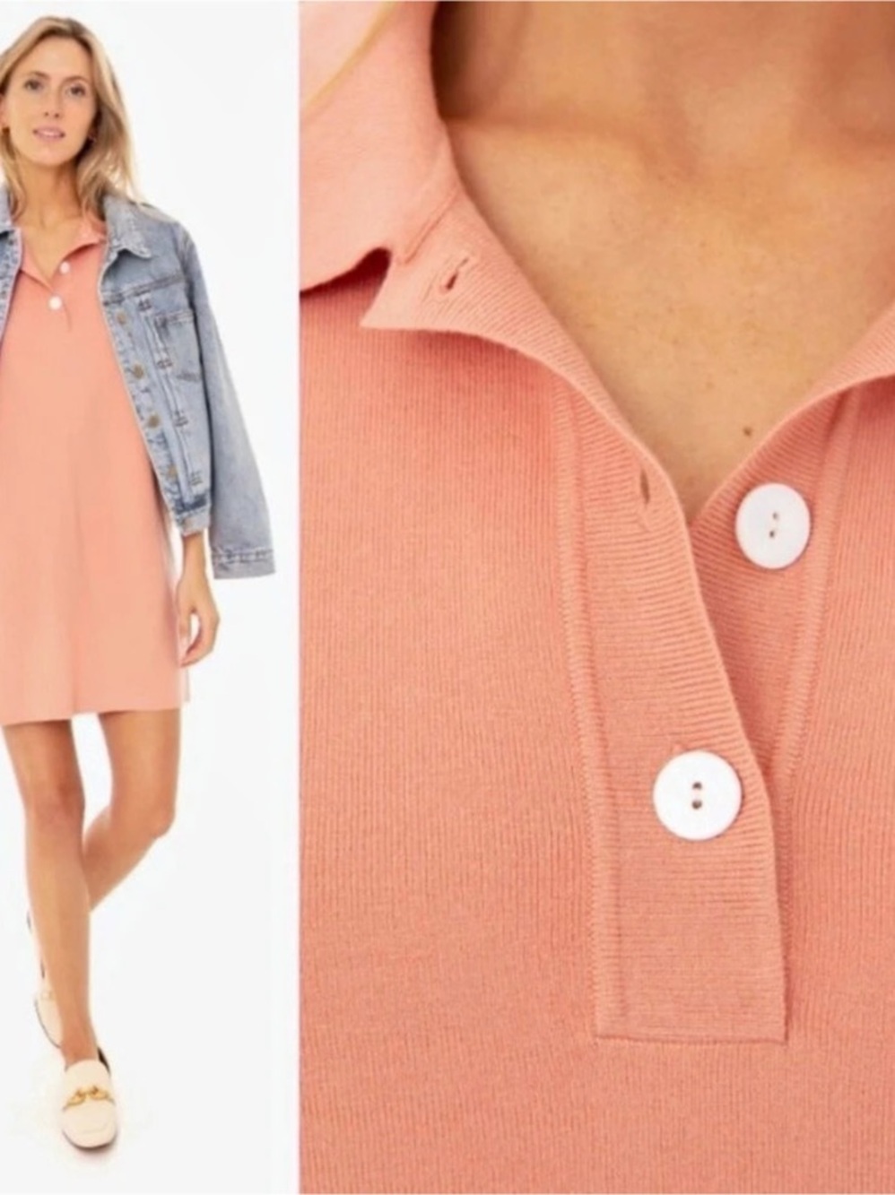 Tuckernuck Channing Polo Dress Pink Size Large